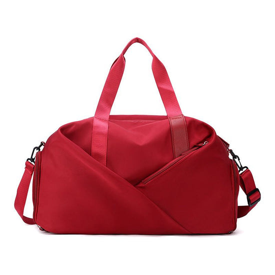 Red Stylish Gym Travel Bag with Shoe Compartment, Lightweight and Durable Design