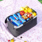 Black Portable Aluminum Foil Insulated Picnic Basket with Zipper Lid, 40x20x23cm