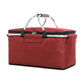 Red Portable Aluminum Foil Insulated Picnic Basket with Zipper Lid, 40x20x23cm