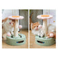 Blue-grey Interactive Cat Scratching Post with Playful Ball Toys, Flower Design - 35cm Height, 26cm Base