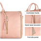 Pink Convertible Garment Duffel Bag with Leather Accents - Travel Weekender Bag for Suits and Dresses
