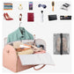 Pink Convertible Garment Duffel Bag with Leather Accents - Travel Weekender Bag for Suits and Dresses