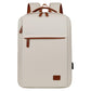 Beige Minimalist USB Charging Laptop Backpack - Elegant and Spacious Travel Bag