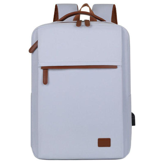 Blue Minimalist USB Charging Laptop Backpack - Elegant and Spacious Travel Bag