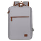Grey Minimalist USB Charging Laptop Backpack - Elegant and Spacious Travel Bag