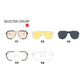 Transparent White Tablets Unisex Oversized Aviator Metal Frame Sunglasses - Retro Fashion Eyewear with AC Lenses