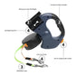 Blue Dual Retractable Dog Leash | 2-in-1 Automatic Pet Leash for Walking Two Dogs Simultaneously