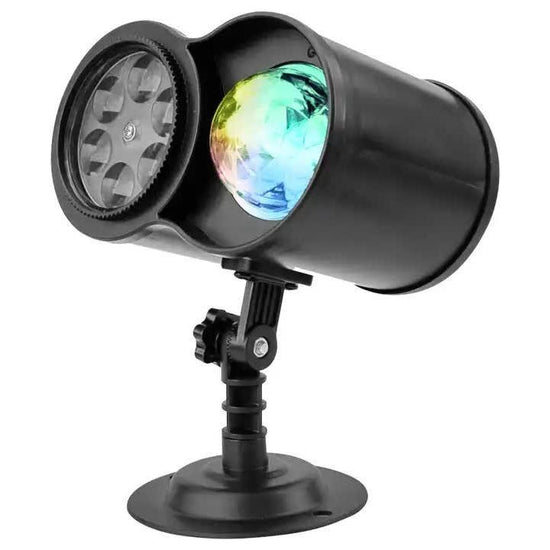 Bracket  Outdoor Waterproof Lawn Dual-Tube Projection Light – LED Halloween & Christmas Dynamic Water Ripple Animation, Replaceable 12 Slides, Stake or Stand Mountable
