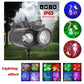 Ground Insert  Outdoor Waterproof Lawn Dual-Tube Projection Light - LED Halloween & Christmas Dynamic Water Ripple Animation, Replaceable 12 Slides, Stake or Stand Mountable