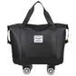 Black Large Capacity Travel Bag with Expandable Design, Waterproof & Wet-Dry Separation, 360° Spinner Wheels - Ideal for Students, Business, and Maternity