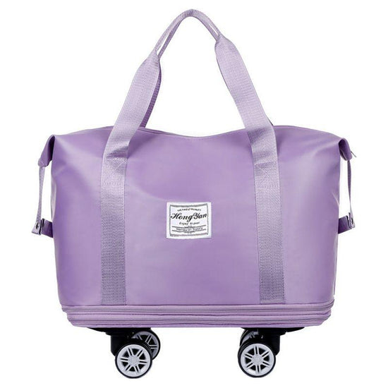 Light Purple Large Capacity Travel Bag with Expandable Design, Waterproof & Wet-Dry Separation, 360° Spinner Wheels - Ideal for Students, Business, and Maternity