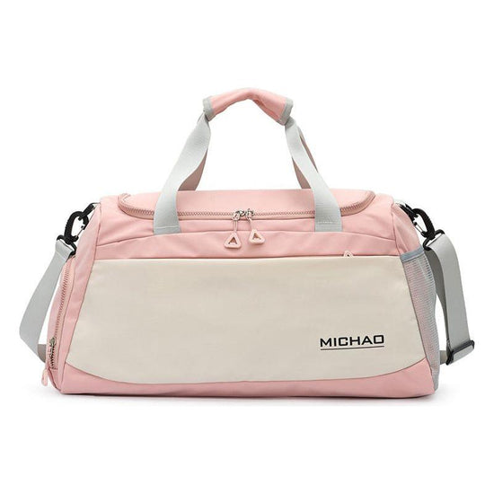 Pink Large Capacity Gym Bag with Wet and Dry Separation – Multifunctional Travel, Sports, and Swimming Bag for Men and Women
