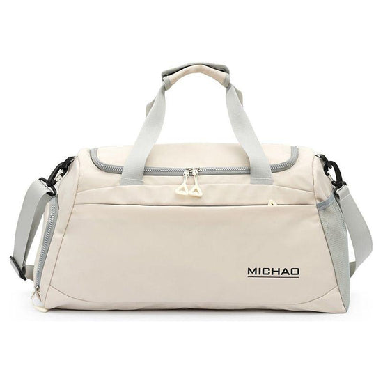 White Large Capacity Gym Bag with Wet and Dry Separation – Multifunctional Travel, Sports, and Swimming Bag for Men and Women