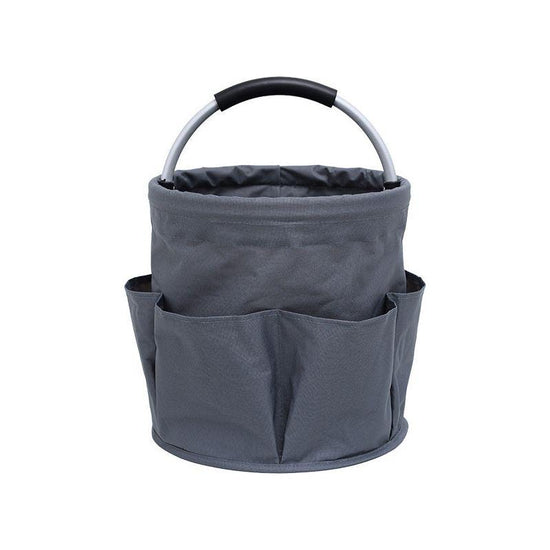 Dark Gray Portable Folding Picnic Basket – Multi-Function Beach Basket, Storage Bag, Toiletry Organizer, and Shopping Basket for Outdoor and Home Use