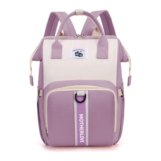 Purple New Large Capacity Mommy Bag – Portable and Lightweight Multi-Function Diaper Backpack, Stylish Baby and Mom Storage Bag