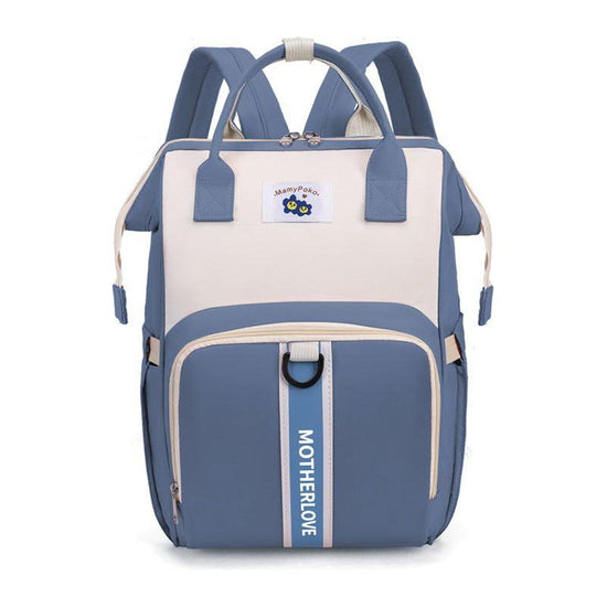 Blue New Large Capacity Mommy Bag – Portable and Lightweight Multi-Function Diaper Backpack, Stylish Baby and Mom Storage Bag
