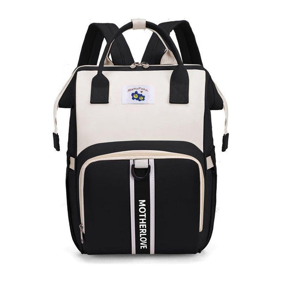 Black New Large Capacity Mommy Bag – Portable and Lightweight Multi-Function Diaper Backpack, Stylish Baby and Mom Storage Bag