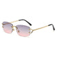 Pink Purple Stylish Frameless Diamond-Cut Sunglasses with Metallic Temples - Trendy Line-Design Fashion Eyewear