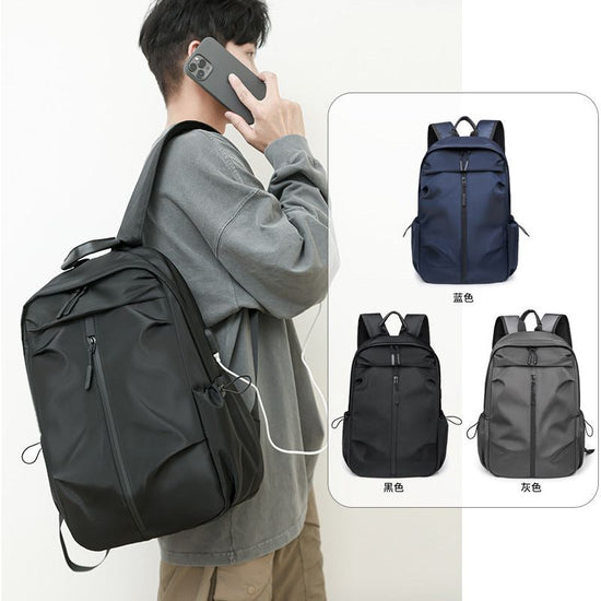 Black Casual Korean Style Backpack – Versatile Laptop Bag for Students, Business, and Travel – Fashionable and Practical