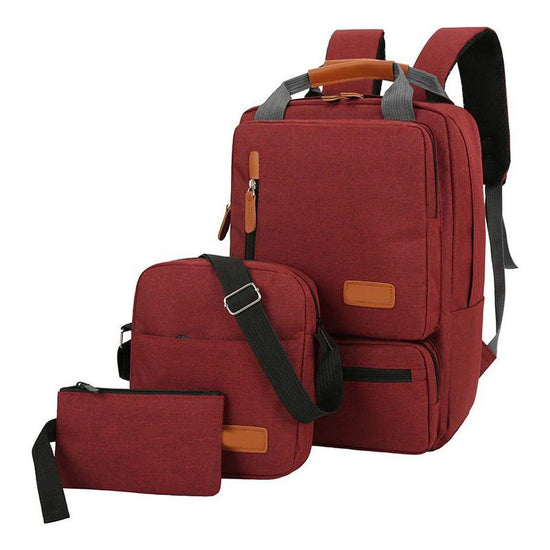 Red 3-Piece Backpack Set – Men’s & Women’s Student Travel Backpack, Casual Backpack, Laptop Bag, Notebook Bag, Computer Bag