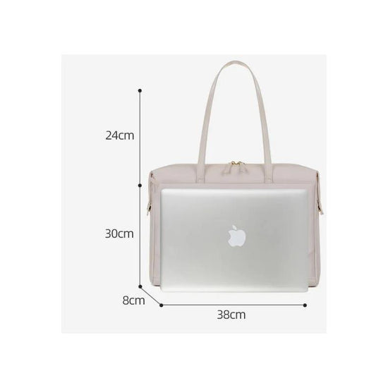 White Women’s Work Tote Bag – New Fashionable Laptop Bag, Large Capacity Business Briefcase, Commute & Office Tote