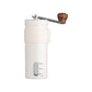 White Portable Stainless Steel Coffee Grinder - Manual Hand-Cranked Coffee Mill, Heavy-Duty Burr Grinder for Fresh Coffee Beans