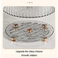 Grey Luxury Rotating Storage Rack - Transparent Spice Organizer & Condiment Holder for Kitchen and Living Room, Desktop Rotating Tray for Efficient Storage