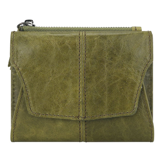 Olive Green Genuine Leather Women&