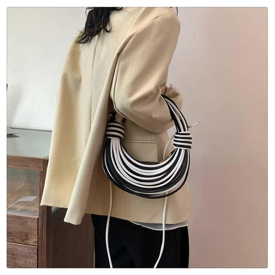 Black And White Fashionable Candy Color Handbag - Crossbody Women&
