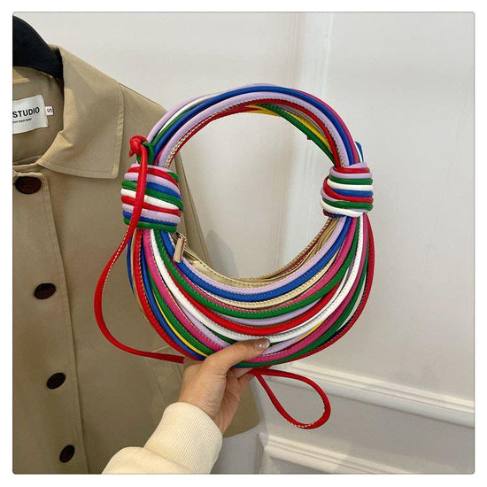 Black And White Fashionable Candy Color Handbag - Crossbody Women&