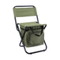 Green Portable 3-in-1 Folding Camping Chair with Storage Bag, Backrest, and Insulated Cooler for Outdoor Fishing, Hiking, and Picnics