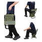 Green Portable 3-in-1 Folding Camping Chair with Storage Bag, Backrest, and Insulated Cooler for Outdoor Fishing, Hiking, and Picnics