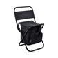 Black Portable 3-in-1 Folding Camping Chair with Storage Bag, Backrest, and Insulated Cooler for Outdoor Fishing, Hiking, and Picnics