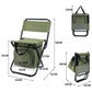Black Portable 3-in-1 Folding Camping Chair with Storage Bag, Backrest, and Insulated Cooler for Outdoor Fishing, Hiking, and Picnics