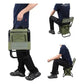 Black Portable 3-in-1 Folding Camping Chair with Storage Bag, Backrest, and Insulated Cooler for Outdoor Fishing, Hiking, and Picnics
