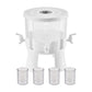 Water Bottle + 4 Cups Large Capacity Rotating Beverage Dispenser with Faucet, Multi-Compartment Refrigerator Water Jug for Juice, Tea, and Drinks