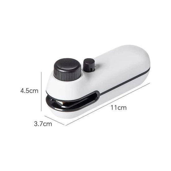 White Portable Mini Food Vacuum Sealer - Convenient Household Snack Bag Sealing Machine
