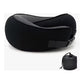 Black Buckle Tape Memory Foam U-Shaped Neck Pillow - Snail Travel Cushion for Airplane, Office Nap, and Travel - Adjustable with Magnetic Therapy Cloth