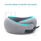 Black Buckle Tape Memory Foam U-Shaped Neck Pillow - Snail Travel Cushion for Airplane, Office Nap, and Travel - Adjustable with Magnetic Therapy Cloth