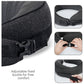 Black Buckle Tape Memory Foam U-Shaped Neck Pillow - Snail Travel Cushion for Airplane, Office Nap, and Travel - Adjustable with Magnetic Therapy Cloth