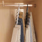 2 PCS White Stainless Steel Foldable Pants Hanger - Multi-Layer Non-Slip Closet Organizer for Clothes and Trousers