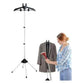 Black Adjustable Foldable Garment Steamer Stand – Independent Support for Home Use