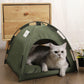 S Green Foldable Breathable Summer Pet Tent with Cooling Mat – Portable Outdoor and Indoor Pet Shelter
