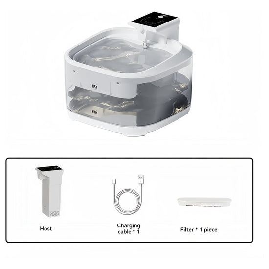 White 4.5L Rechargeable Pet Water Fountain for Cats & Dogs - Automatic Circulating Water Dispenser with Large Capacity