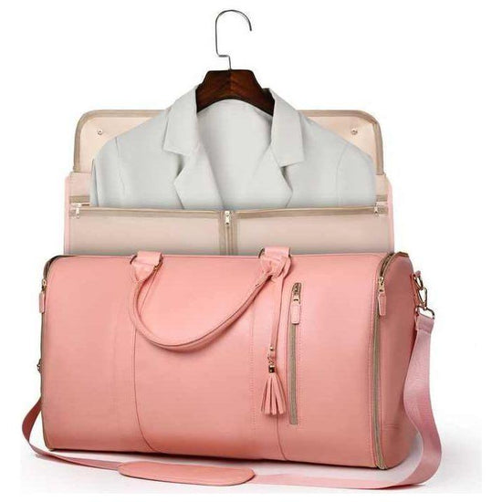 Pink  PU Leather Foldable Garment Bag, Women&