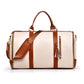 White And Brown  PU Leather Foldable Garment Bag, Women&