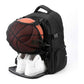 Black Large Capacity Sports Backpack, Waterproof Basketball & Soccer Bag, Separate Shoe Compartment, Student Backpack