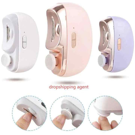 Pink Automatic Electric Nail Clipper & Grinder - Multi-Functional Safe Nail Trimmer for Adults & Kids