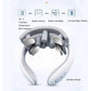 White Portable Electric Neck Massager – Intelligent Pulse Therapy with Heat and 4 Massage Heads