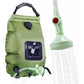 Green Portable Solar Camping Shower Bag, Foldable 20L Outdoor Water Storage Bag with Temperature Display for Easy Use